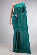 Imperial Red Dual Tone Soft Silk Saree with Zari Brocade on the body and Zari Border.  displayed on a mannequin