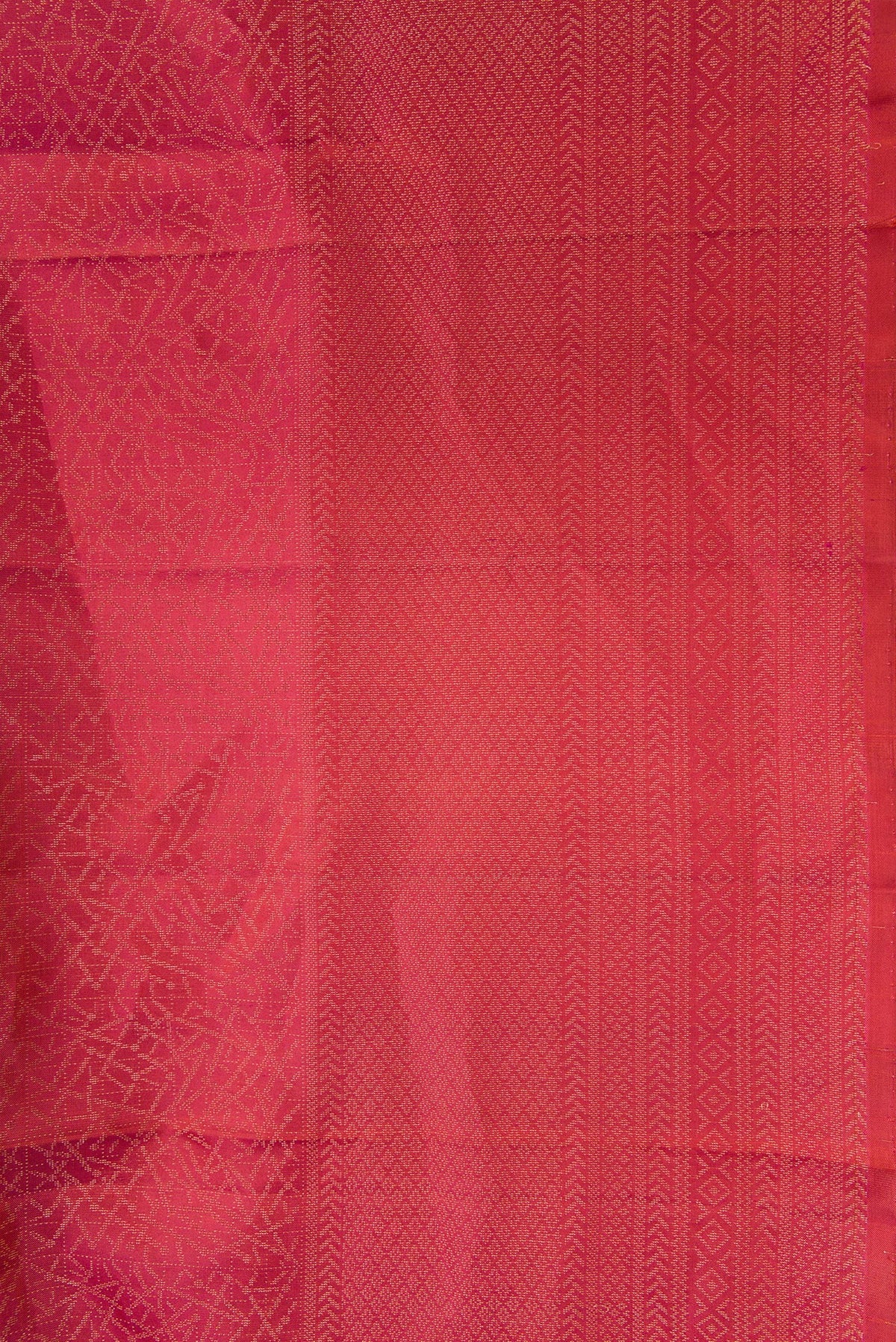 Border image of Brick Orange Dual Tone Soft Silk Saree with Zari Brocade on the body and Fancy Border. 