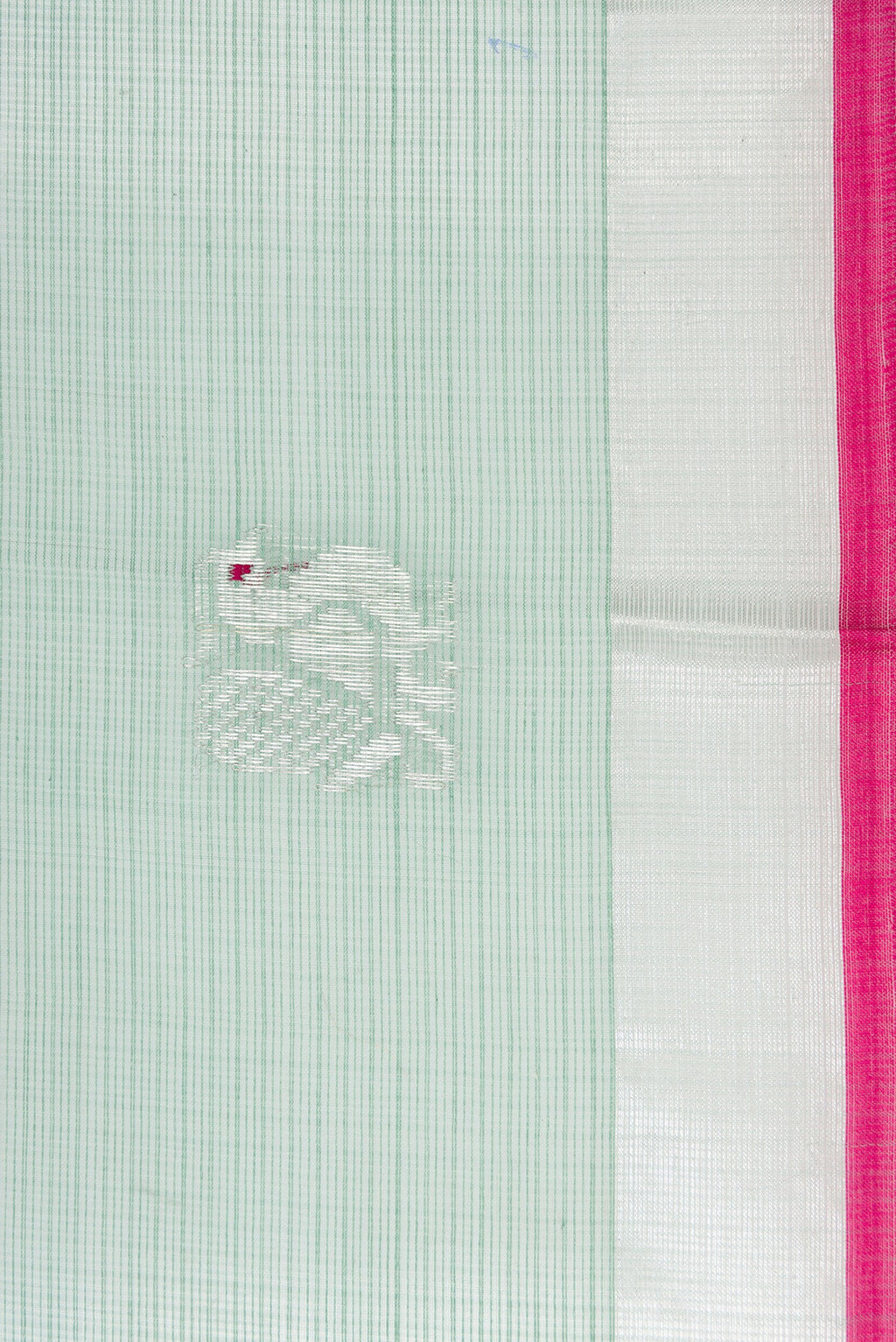 Border image of Sea Green Dual Tone Kota Silk Saree with Zari Butta on the body and Zari Border. 