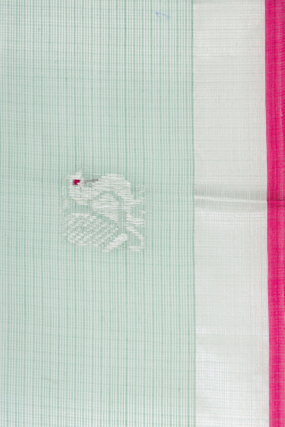 Border image of Sea Green Dual Tone Kota Silk Saree with Zari Butta on the body and Zari Border. 