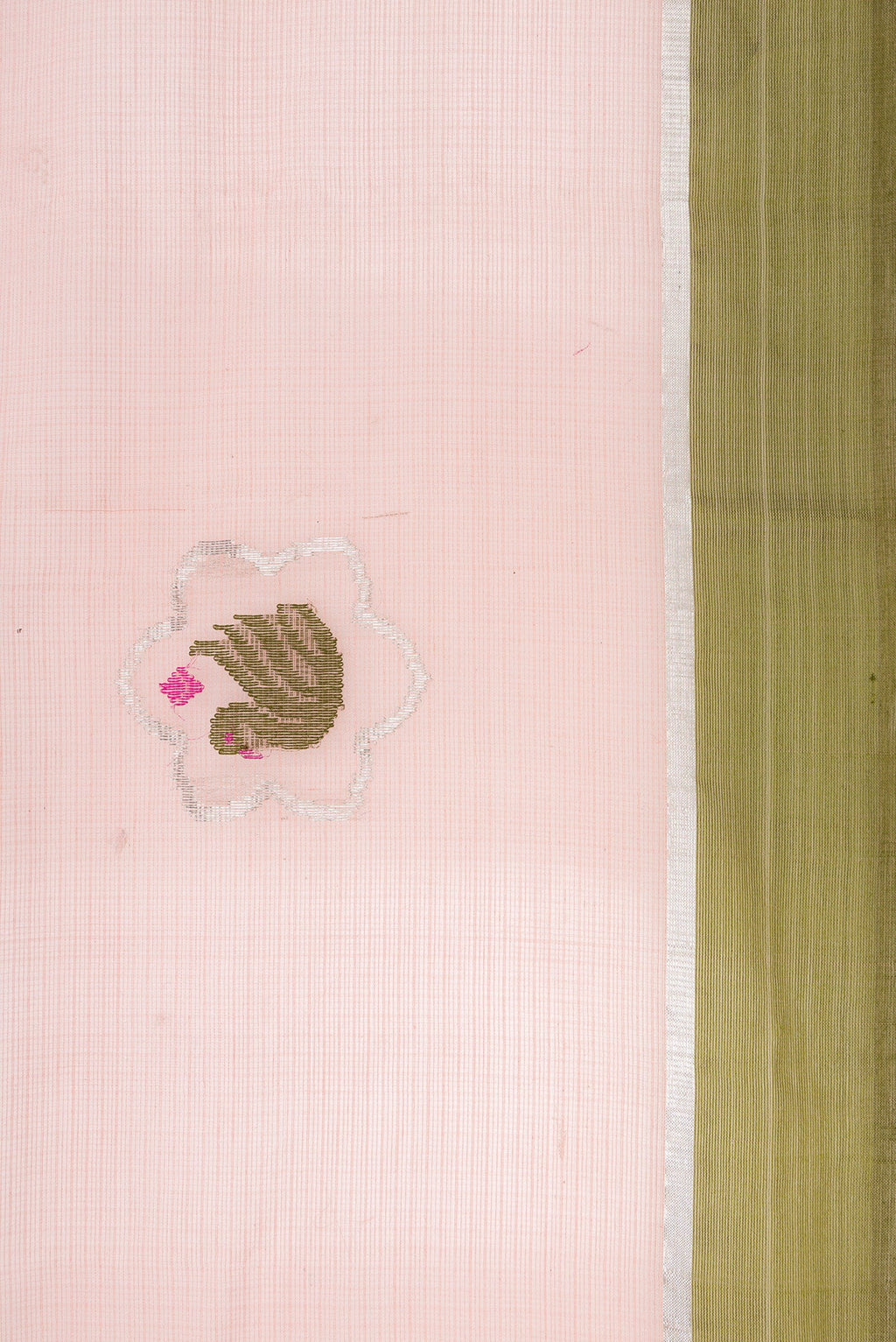 Border image of Pink Dual Tone Kota Silk Saree with Zari And Thread Butta on the body and Zari Border. 