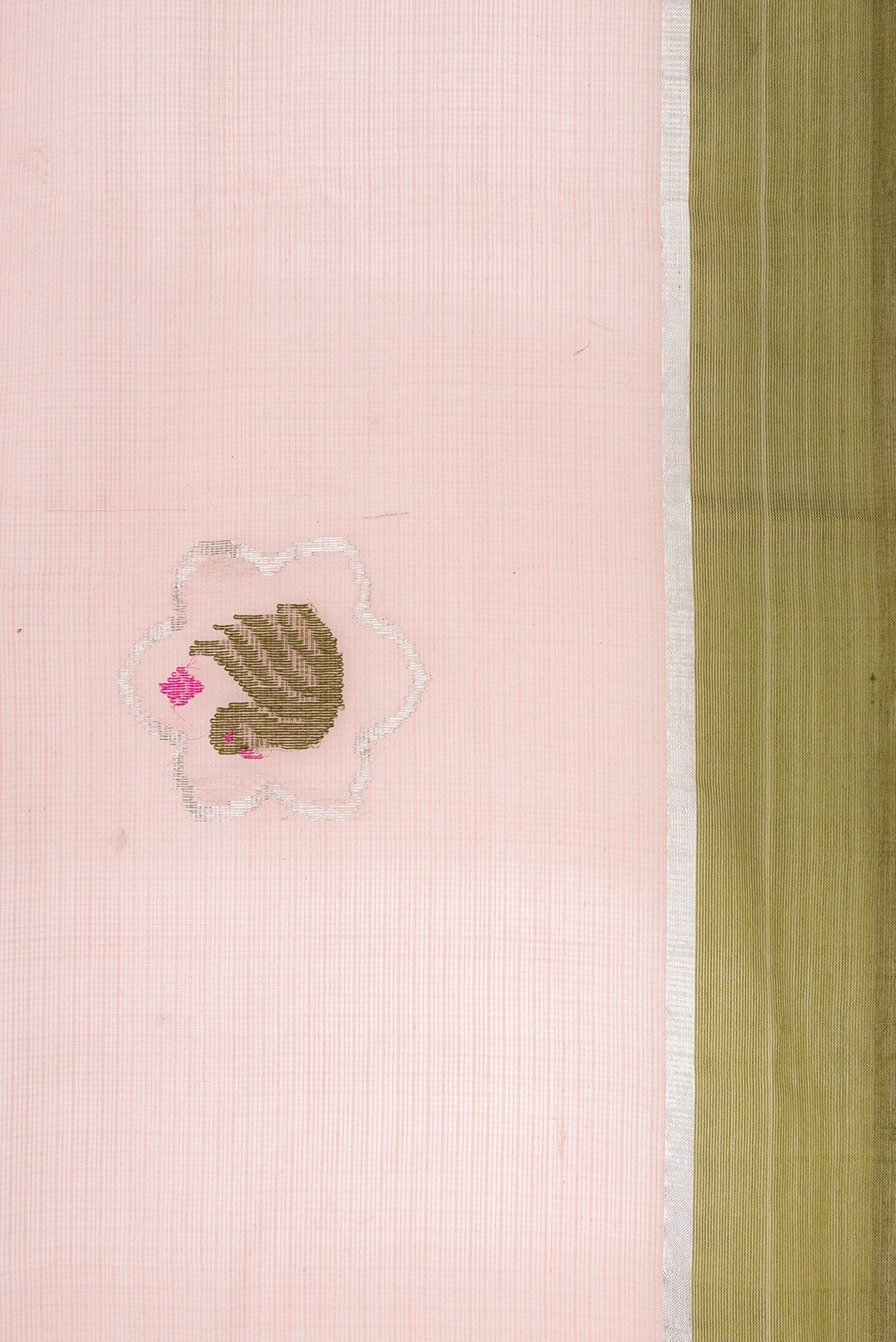 Border image of Pink Dual Tone Kota Silk Saree with Zari And Thread Butta on the body and Zari Border. 