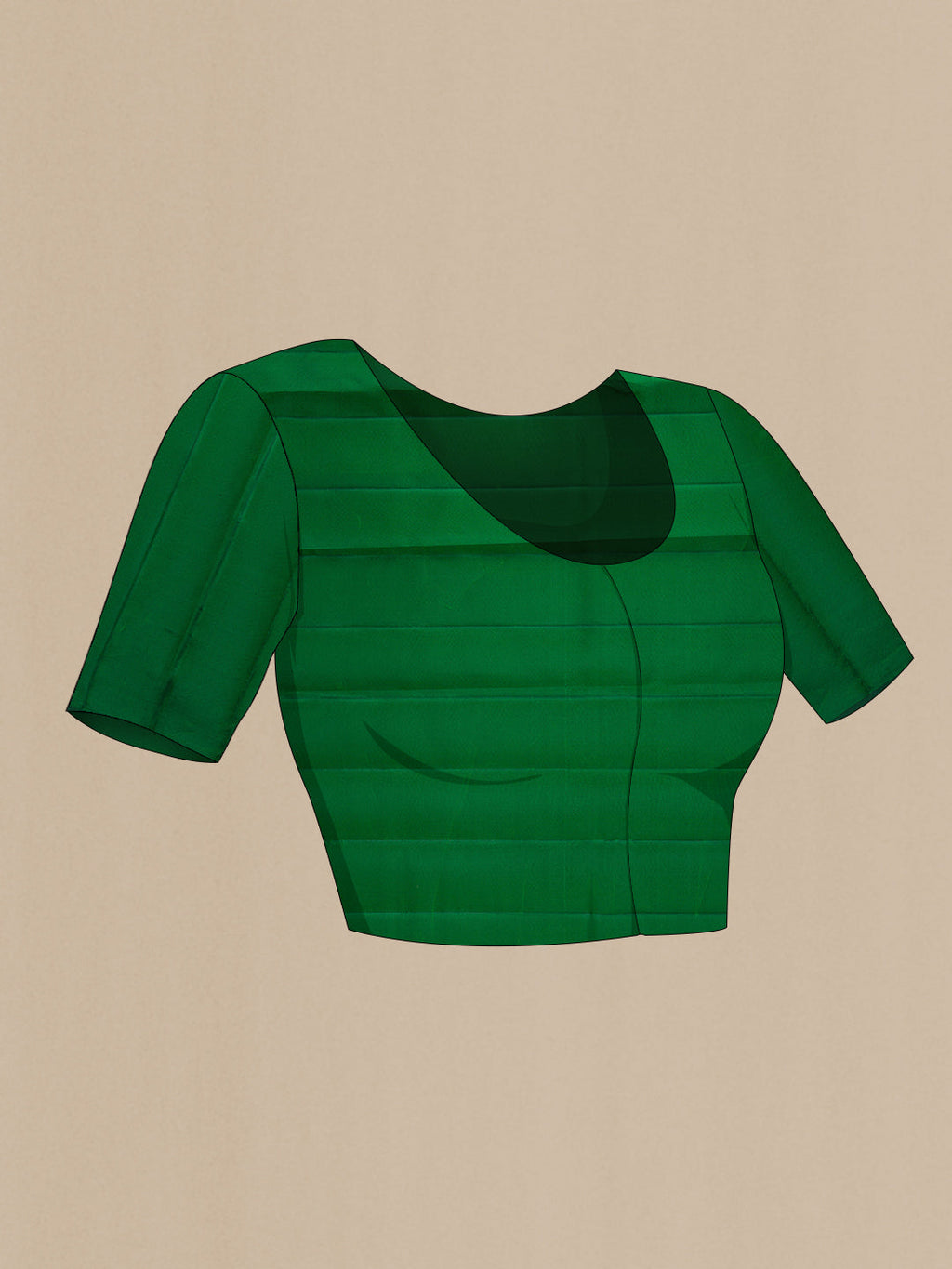 Close up image of the blouse of Green Dual Tone Kanchipuram Silk Saree with Zari Brocade on the body and Fancy Border. 