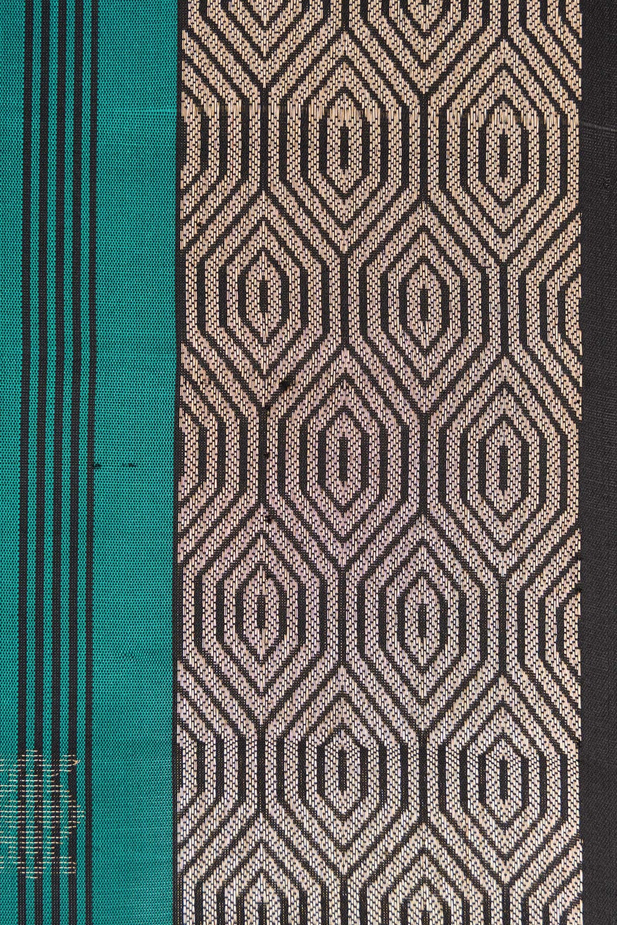 Border image of Maya Blue Dual Tone Soft Silk Saree with Zari Butta on the body and Zari Border. 