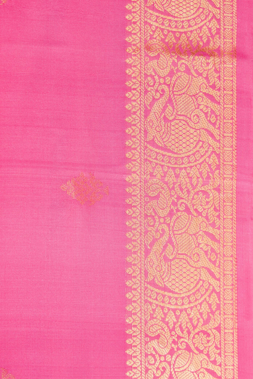 Border image of Pink Dual Tone Soft Silk Saree with Zari Butta on the body and Zari Border. 