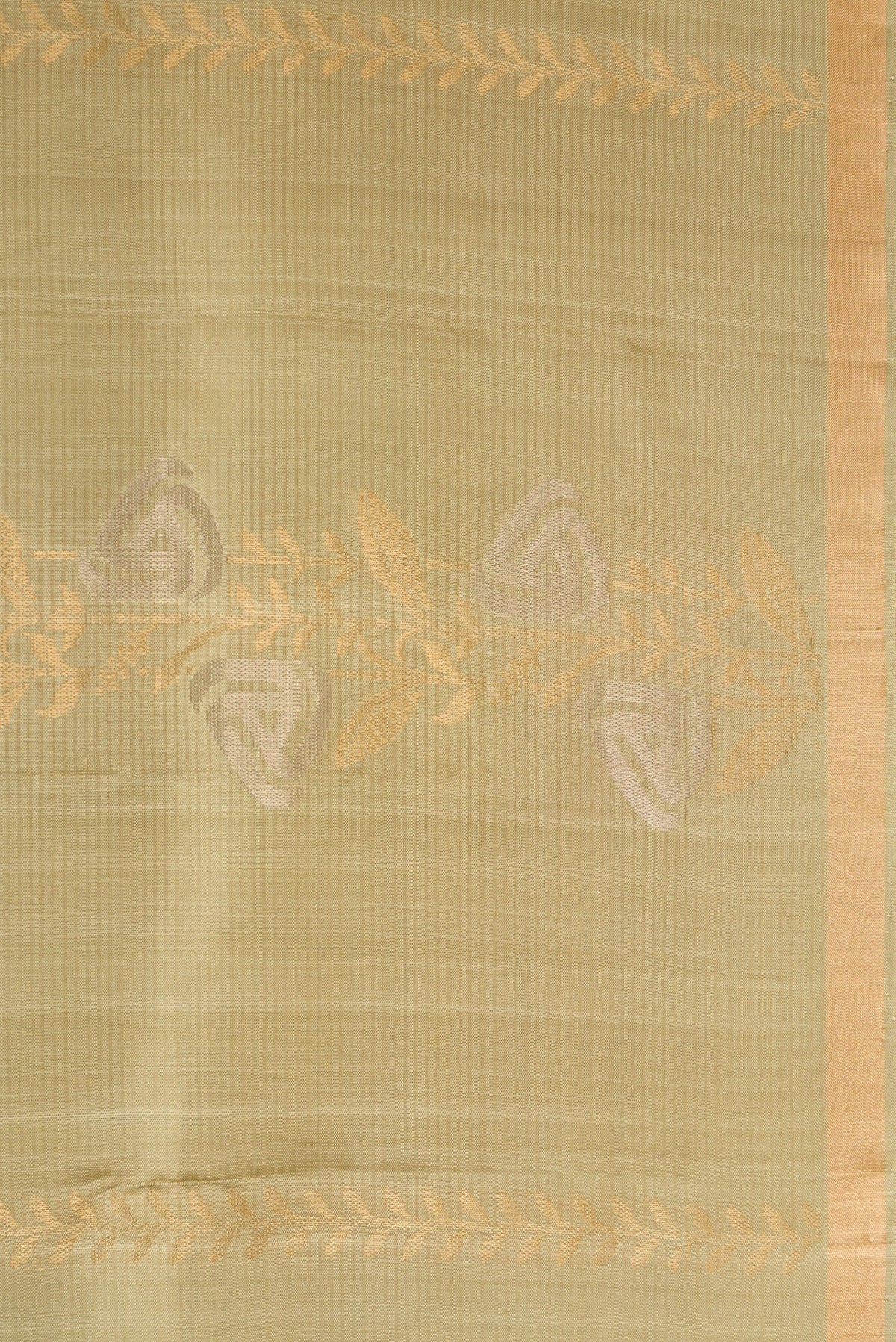 Border image of Pista Green Dual Tone Soft Silk Saree with Zari Butta on the body and Zari Border. 