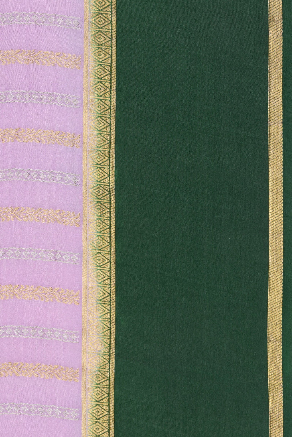 Border image of Pink Dual Tone Mysore Silk Saree with Stripes on the body and Zari Border. 