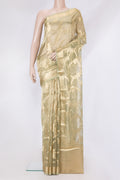Pista Green Dual Tone Organza Silk Saree with Zari Brocade on the body and Zari Border.  displayed on a mannequin