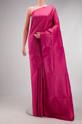 Pink Soft Silk Saree with Zari Brocade on the body and Fancy Border.  displayed on a mannequin