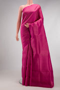 Magenta Soft Silk Saree with Zari Brocade on the body and Fancy Border.  displayed on a mannequin