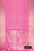 Pink Dual Tone Kanchipuram Silk Saree with Zari Brocade on the body and Zari Border.  displayed on a mannequin