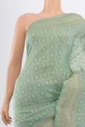 Close up image of the blouse of Purple Mysore Crepe Saree with Zari Brocade on the body and Zari Border. 