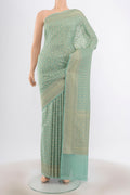 Purple Coimbatore Silk Cotton Saree with Jacquard design on the body and Thread Border.  displayed on a mannequin