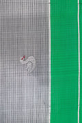 Close up image of the blouse of Pink Kanjivaram Silk Saree with Zari Brocade on the body and Zari Border. 