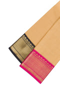 Sandal Silk Dhoti With Angavastram (9X 5) Muzham with Plain Body and Ganga Jamuna Border