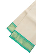 Gold Silk Dhoti With Angavastram (9X 5) Muzham with Zari Brocade on the body and Zari Border