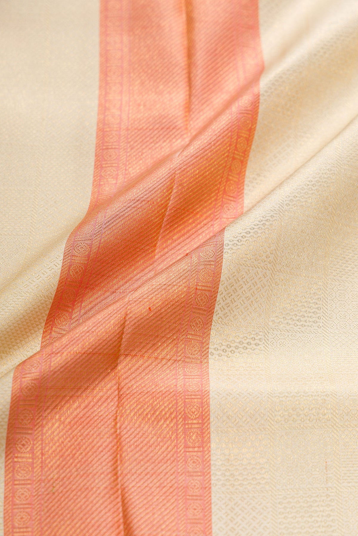 Gold Silk Dhoti With Angavastram (9X 5) Muzham with Zari Brocade on the body and Zari Border