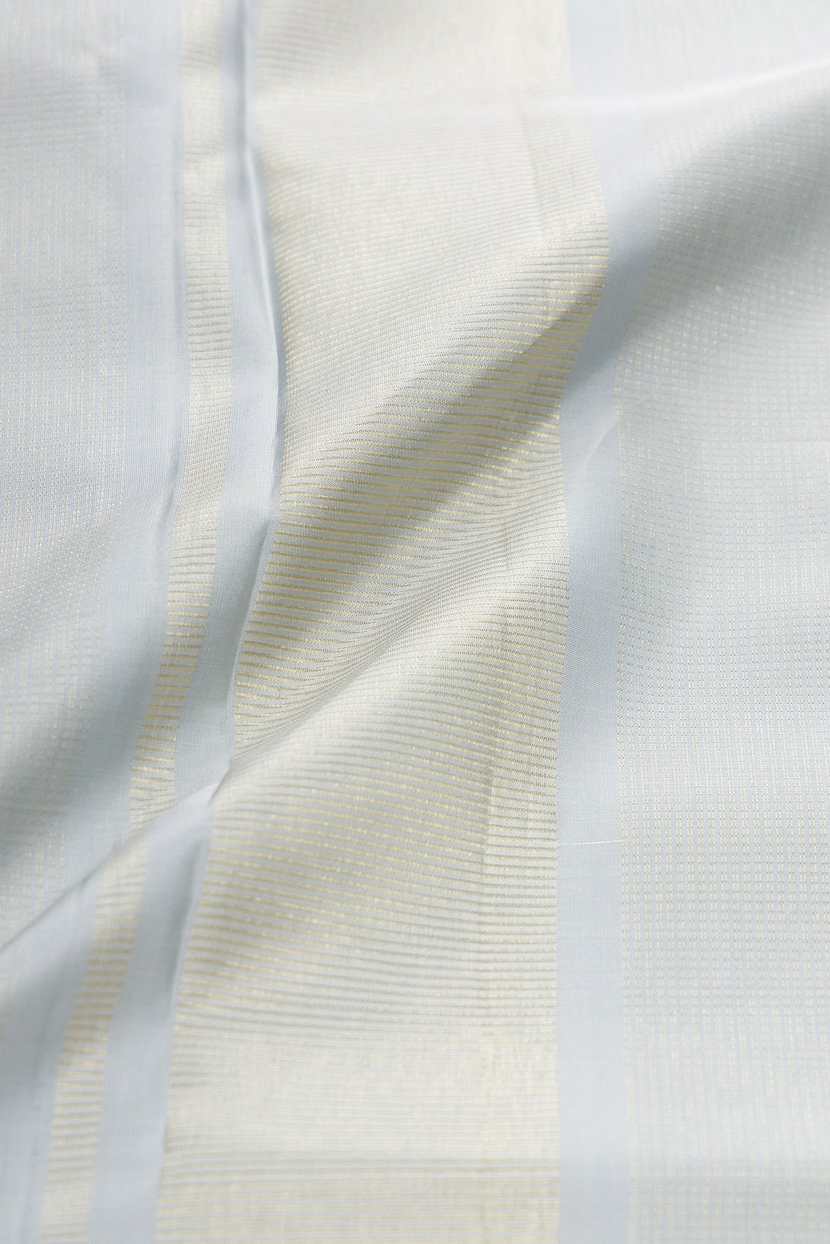 Grey Silk Dhoti With Angavastram (8X4) Muzham with Zari Brocade on the body and Zari Border