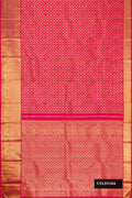 Pink Dual Tone Kanchipuram Silk Saree with Zari Brocade on the body and Zari Border.  displayed on a mannequin