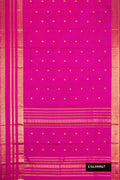 Pink Dual Tone Kanchipuram Silk Saree with Zari Butta on the body and Zari Border.  displayed on a mannequin