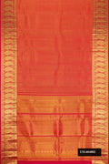 Dark Pink Dual Tone Kanchipuram Silk Saree with Zari Brocade on the body and Zari Border.  displayed on a mannequin