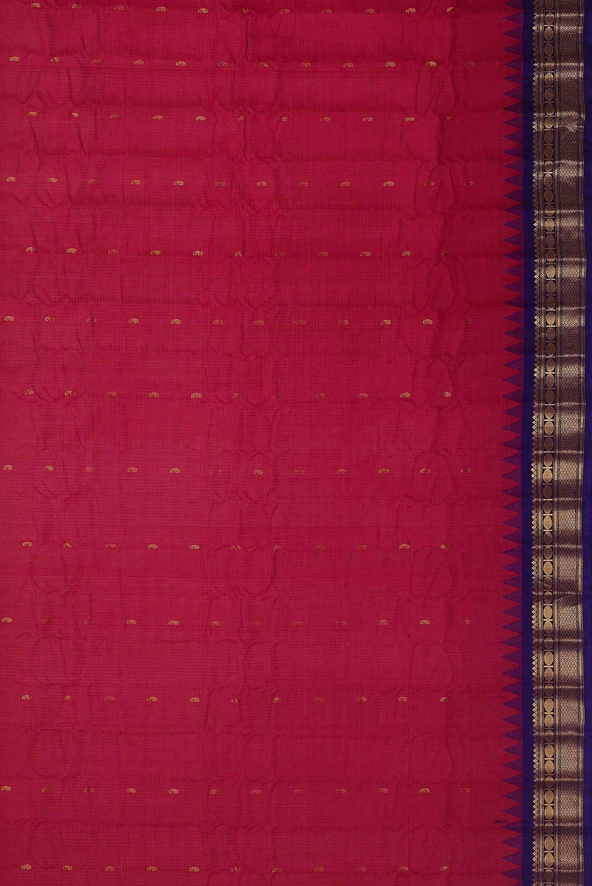 Dark Pink Gadwal Silk Cotton Saree