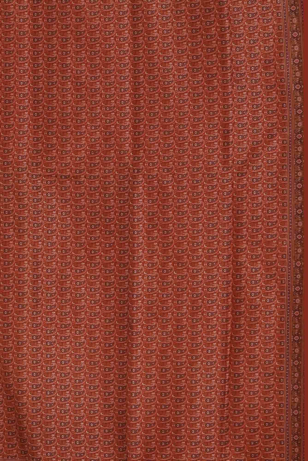 Rust Banarasi Tanchoi Silk Saree