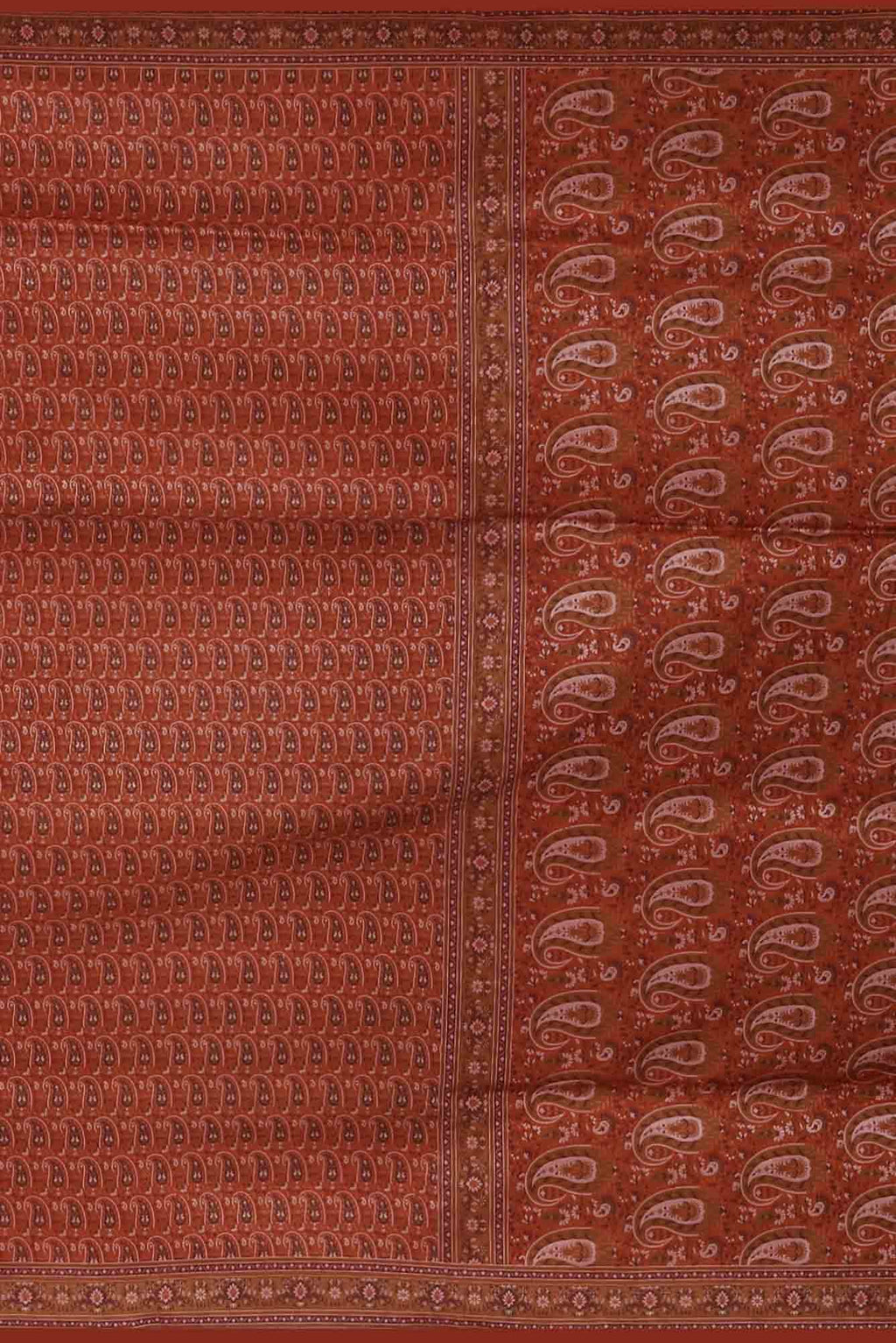 Rust Banarasi Tanchoi Silk Saree