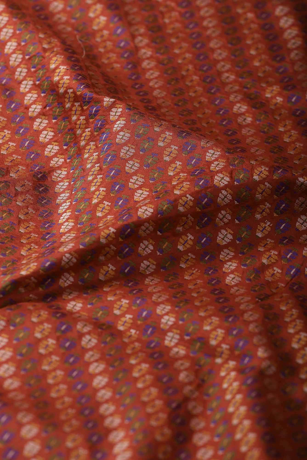 Orange Banarasi Tanchoi Silk Saree