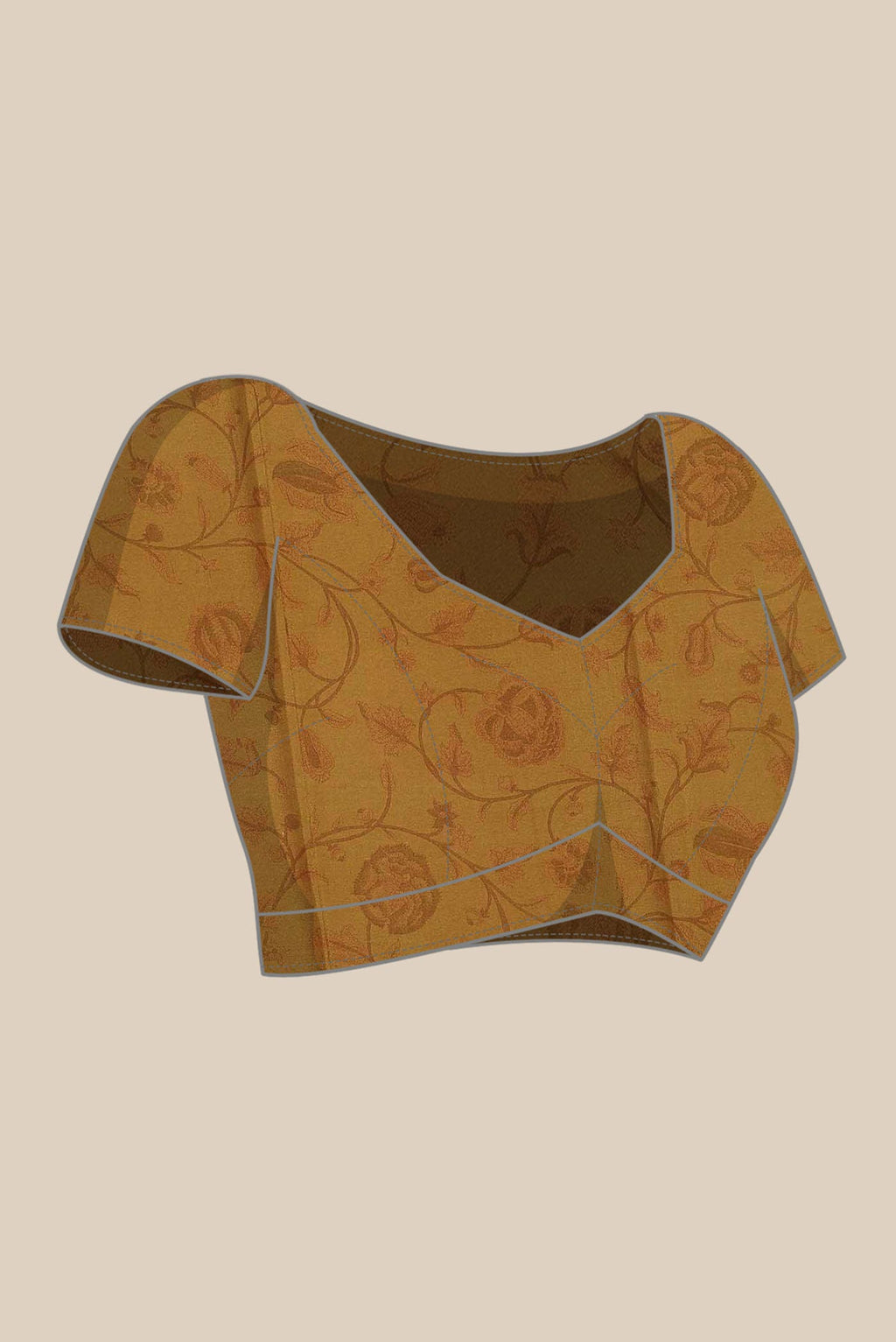 Mustard Crepe Saree