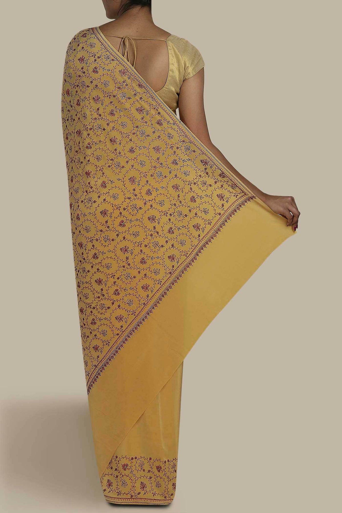 Sandal Crepe Saree