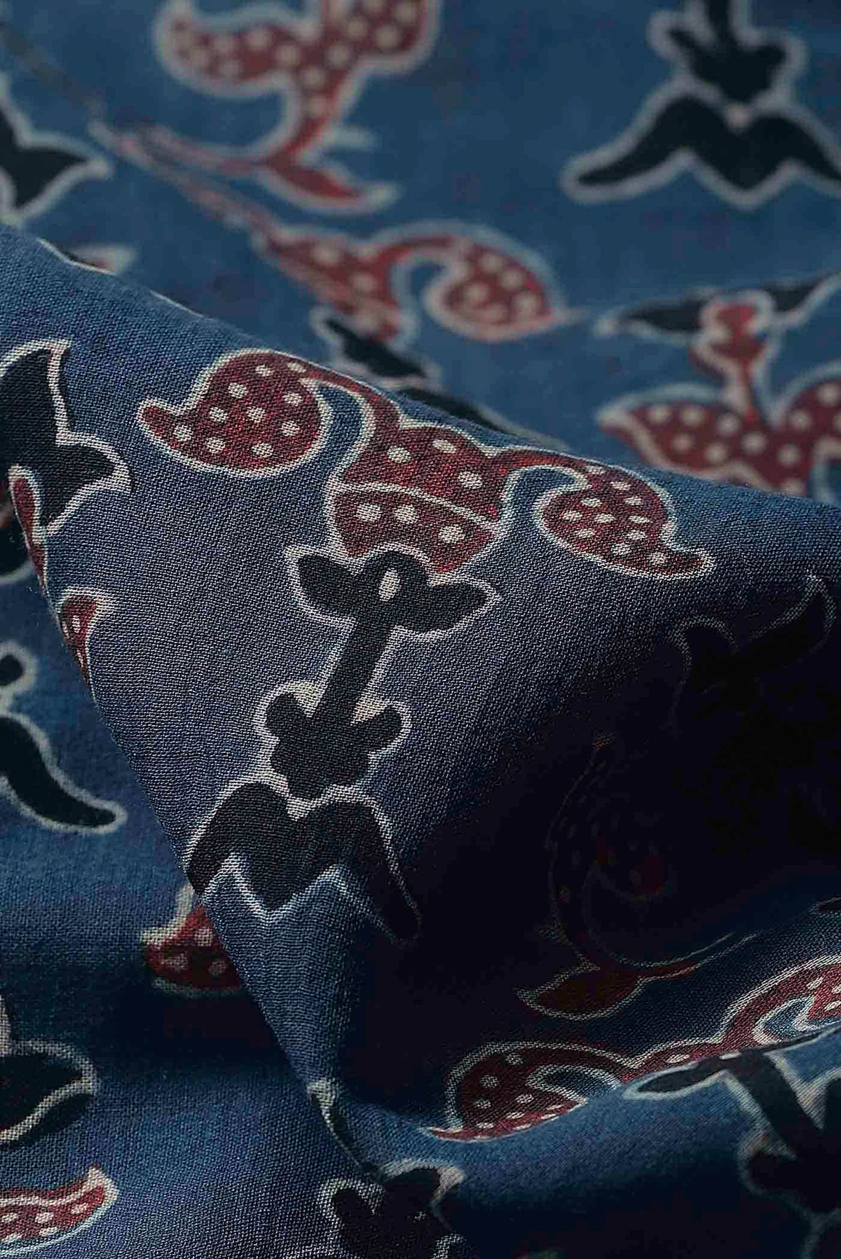 Blue Printed Cotton Saree