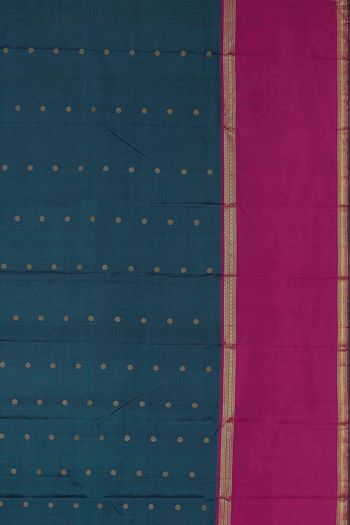 Pure Silk Pure Zari Blue Kanchipuram Saree