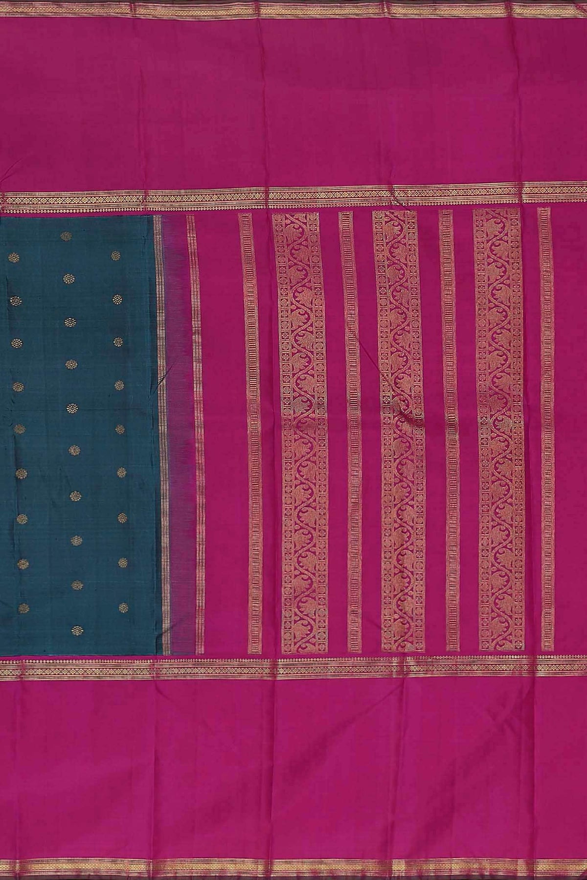 Pure Silk Pure Zari Blue Kanchipuram Saree