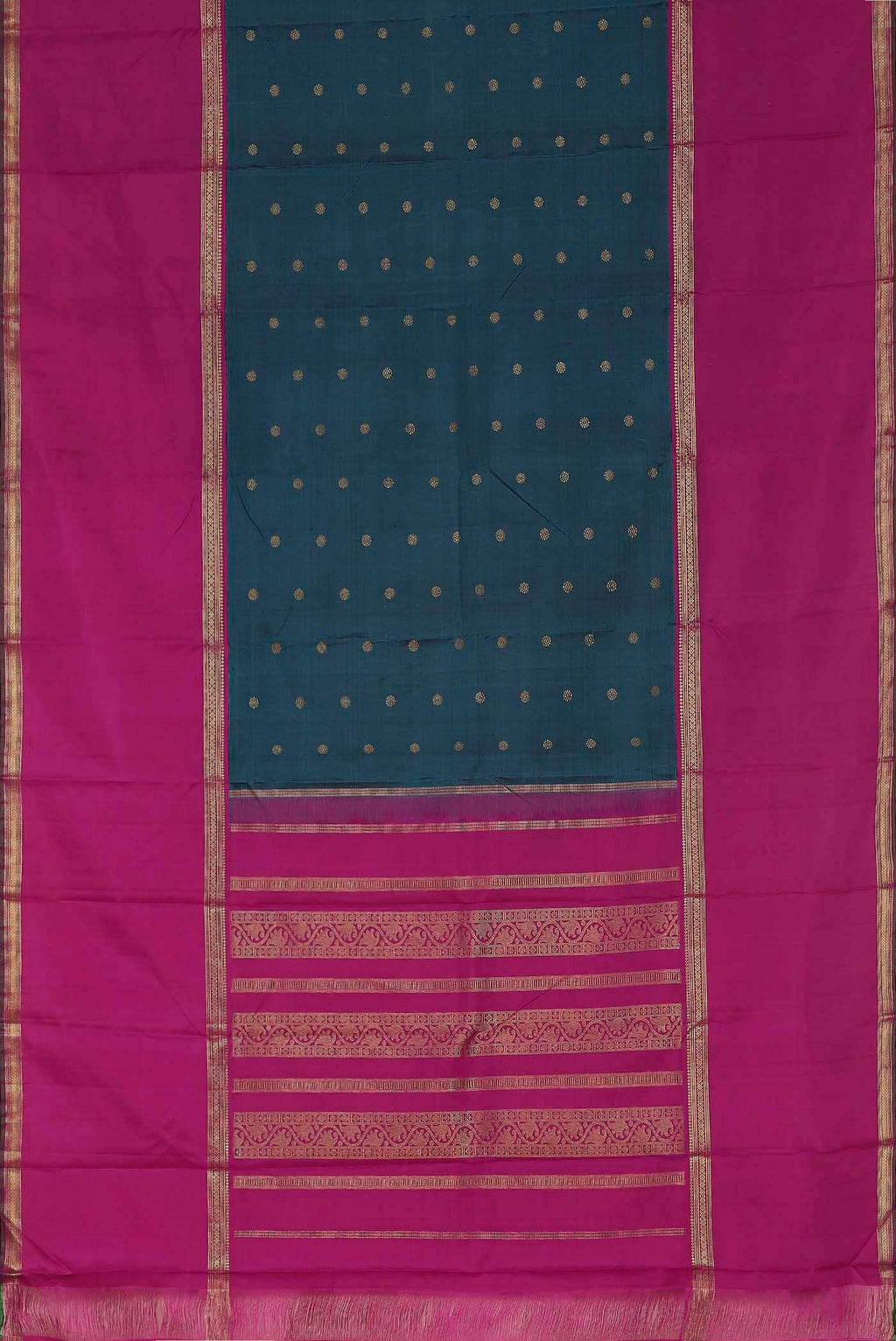 Pure Silk Pure Zari Blue Kanchipuram Saree