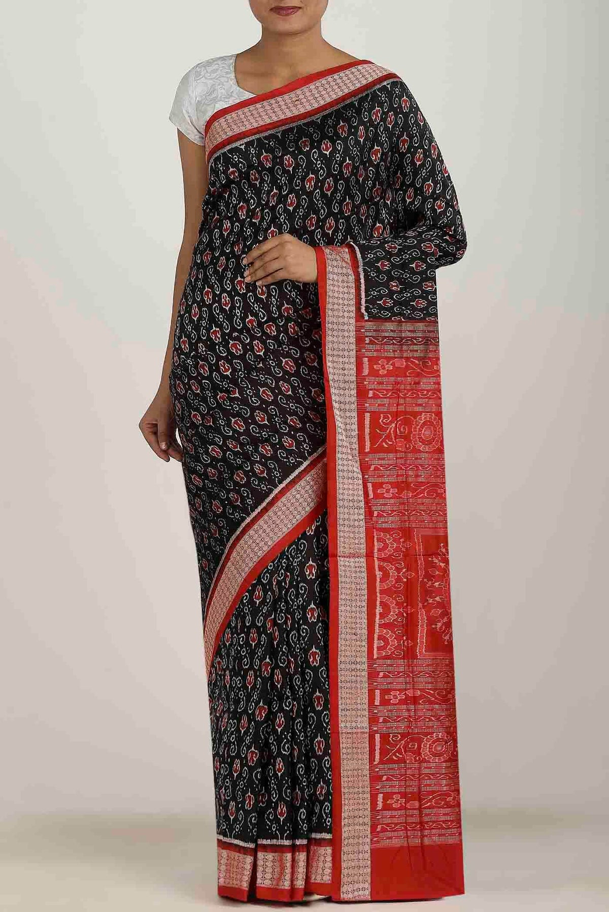 Black Orissa Silk Saree