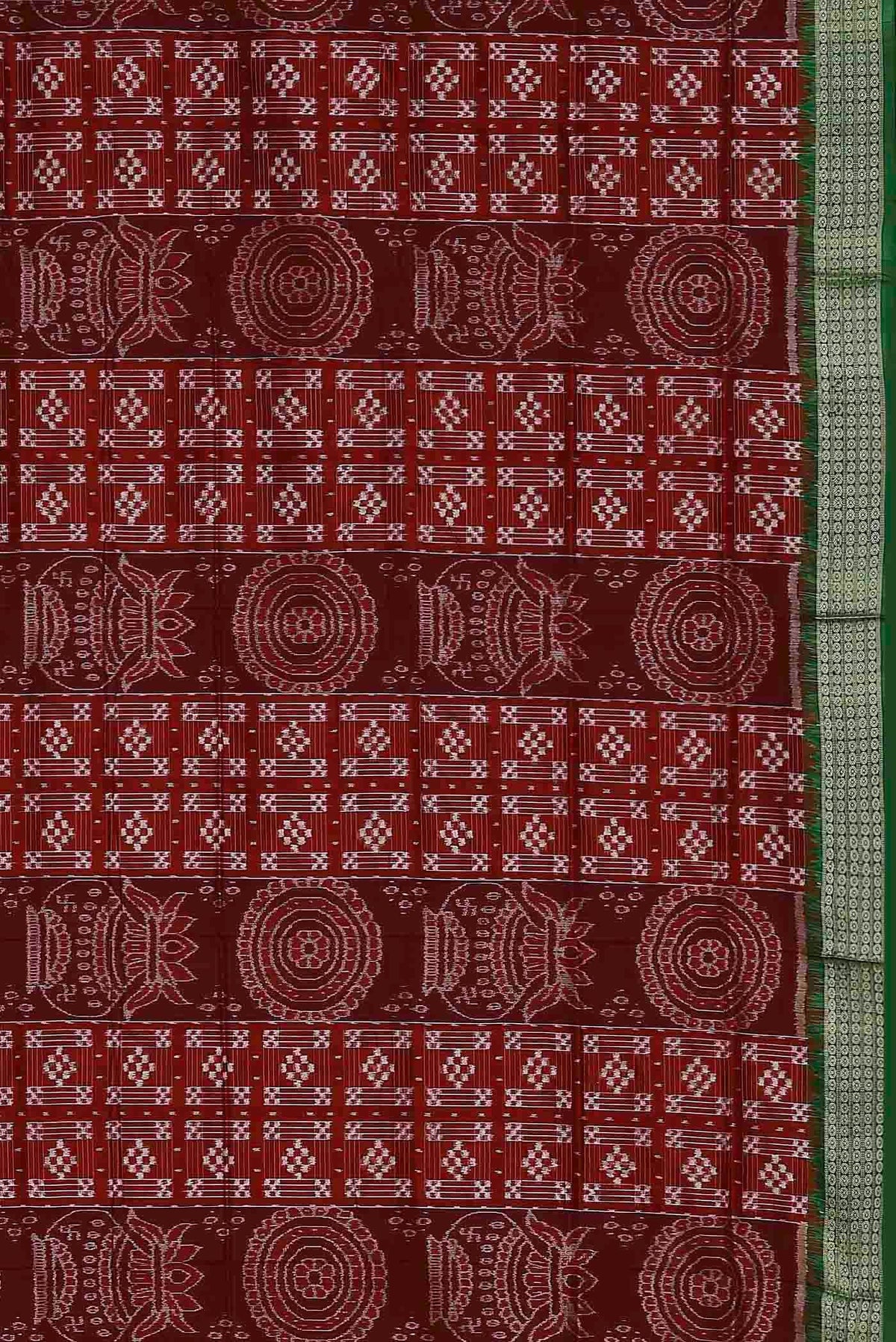 Maroon Orissa Silk Saree