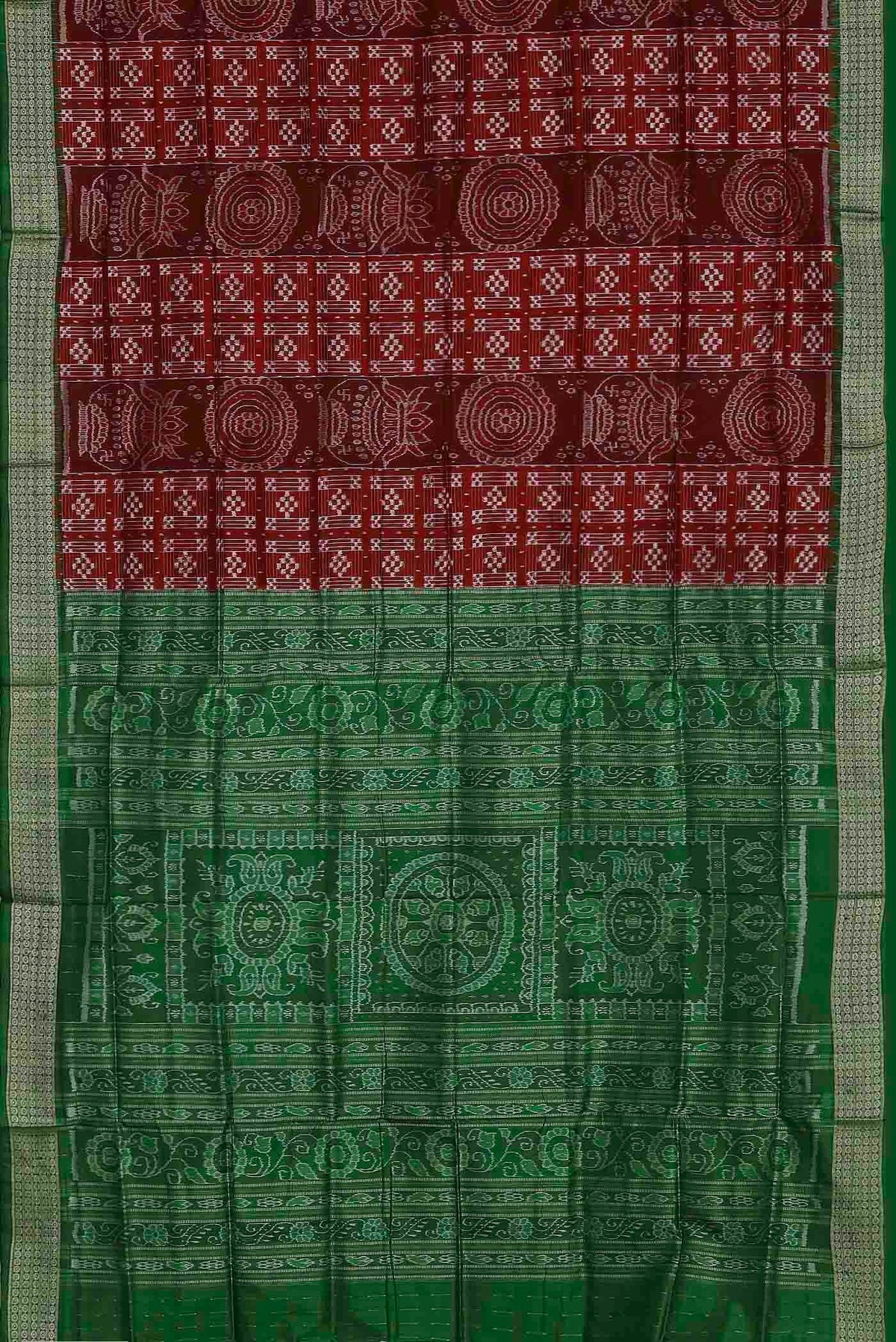 Maroon Orissa Silk Saree