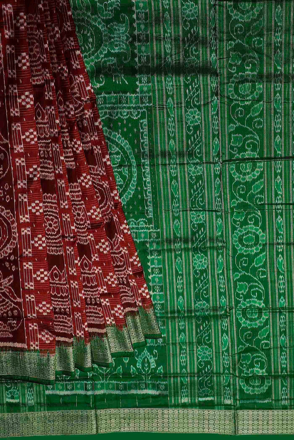 Maroon Orissa Silk Saree