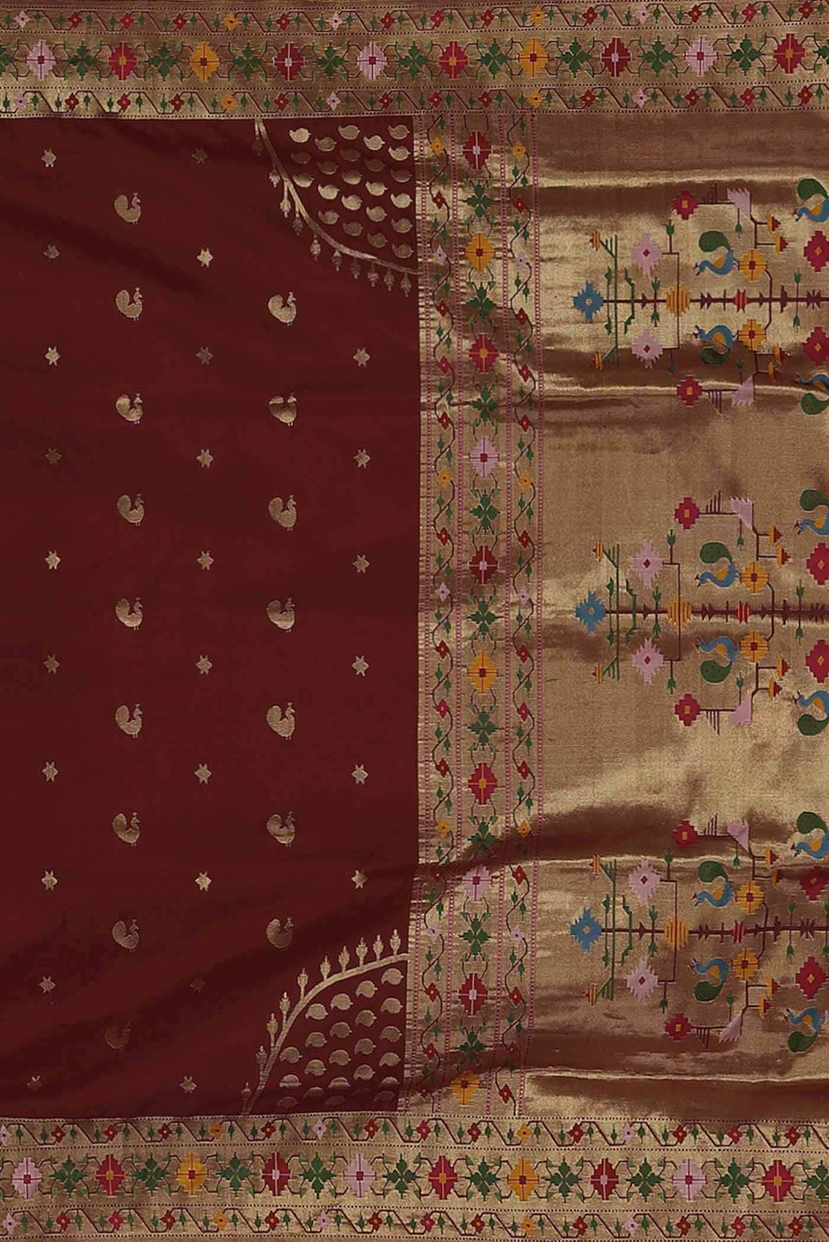 Pure Silk Pure Zari Maroon Paithani Saree