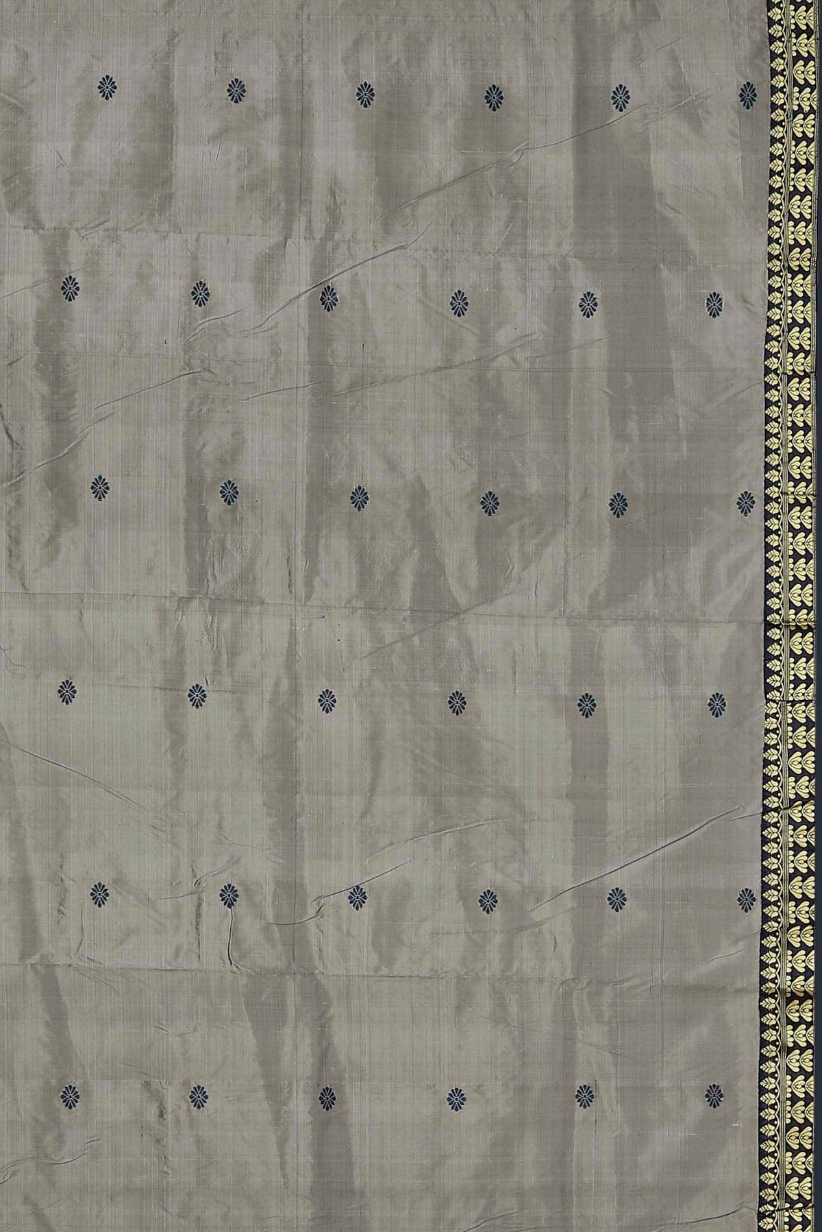 Grey Assam Silk Saree