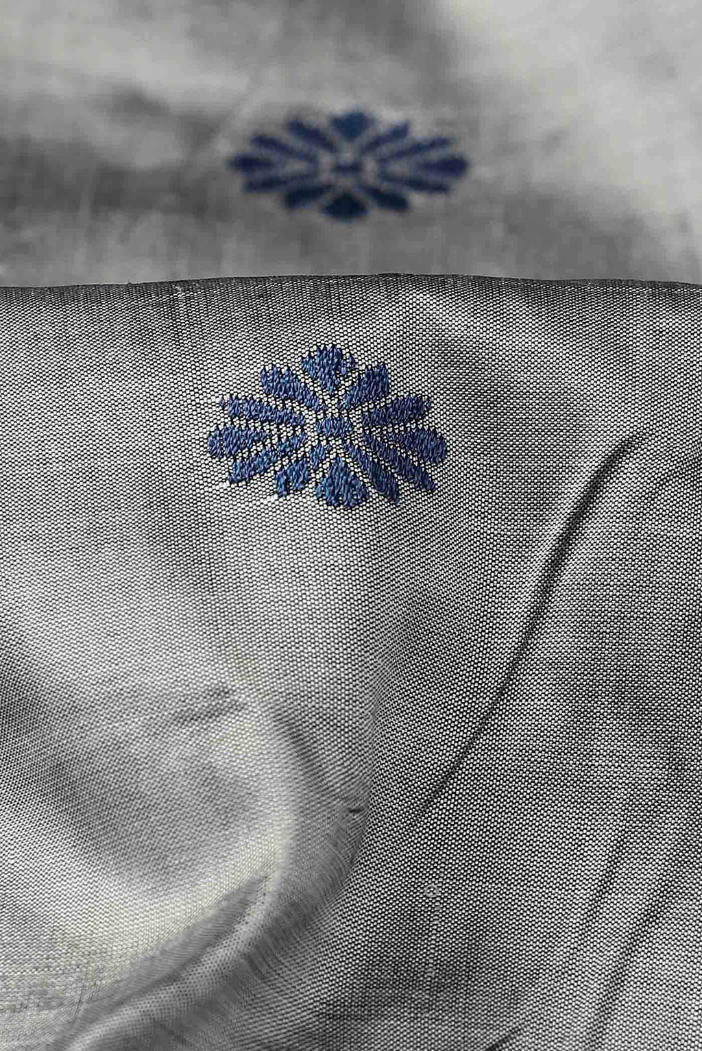 Grey Assam Silk Saree