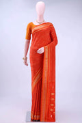 Orange Pochampally Silk Saree