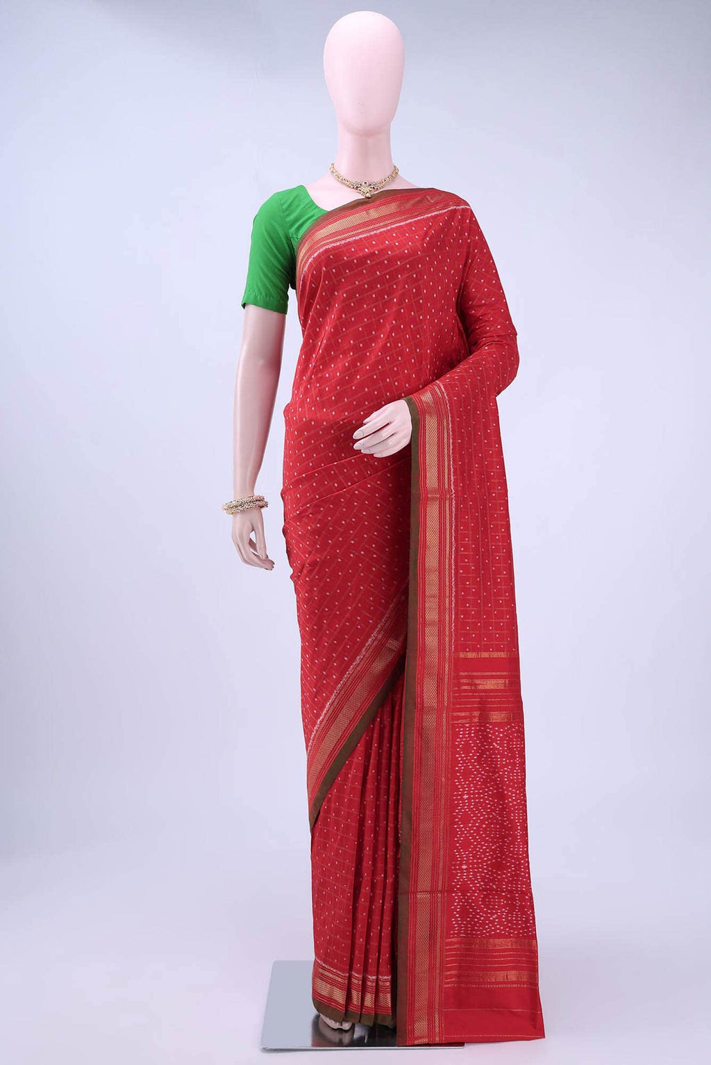 Red Pochampally Silk Saree