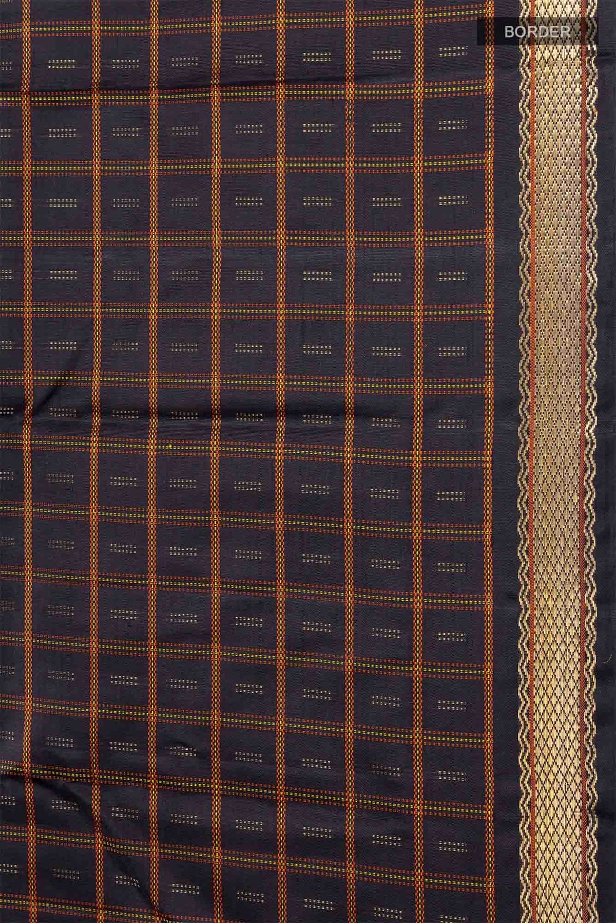 Pure Silk Pure Zari Black Kanjivaram Saree