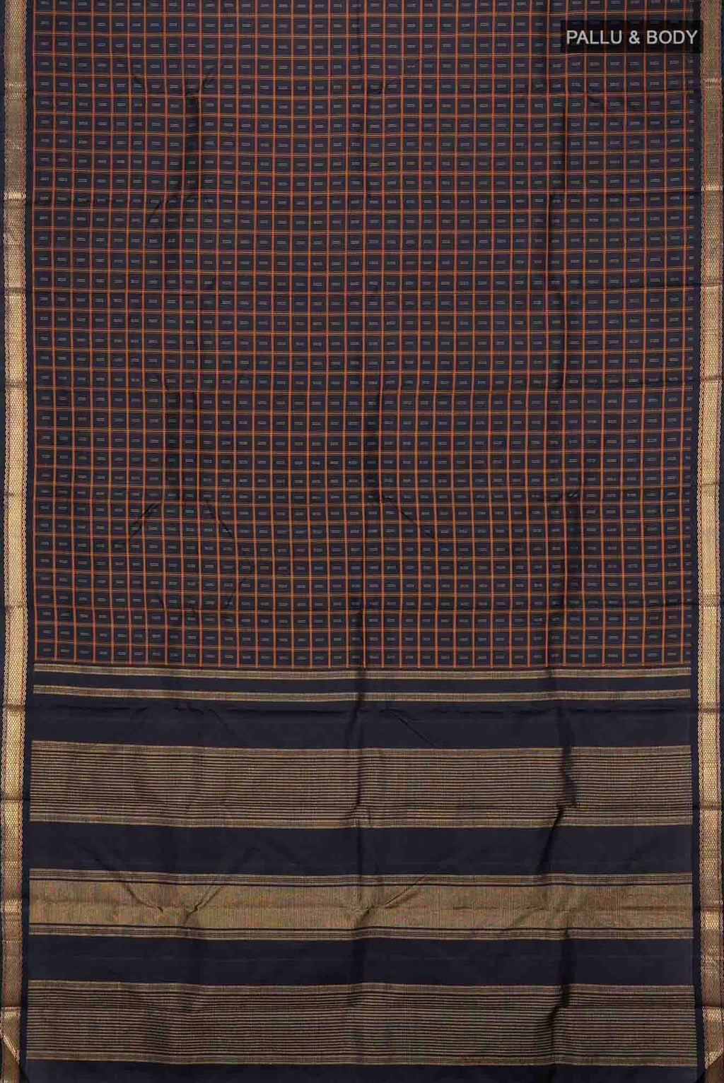 Pure Silk Pure Zari Black Kanjivaram Saree