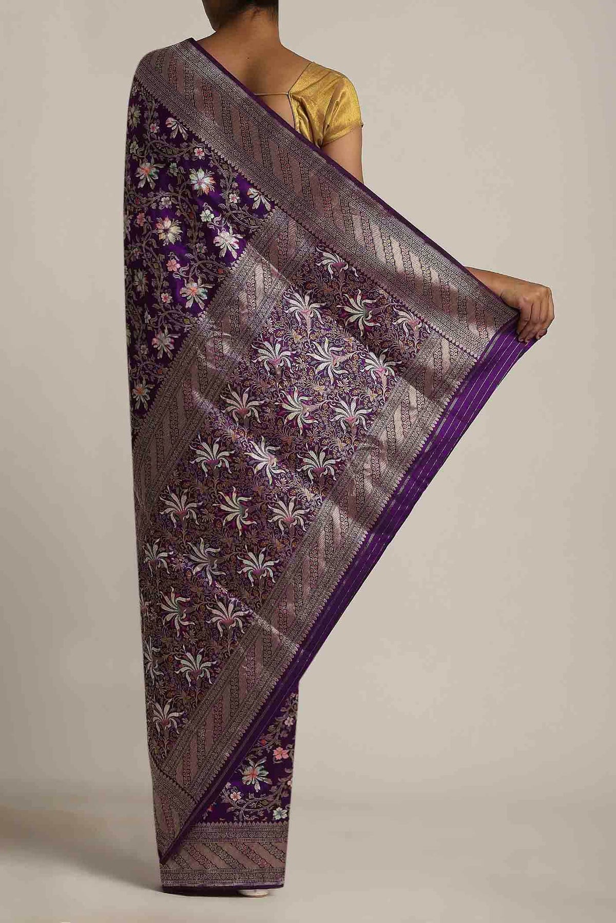 Violet Banarasi Silk Saree