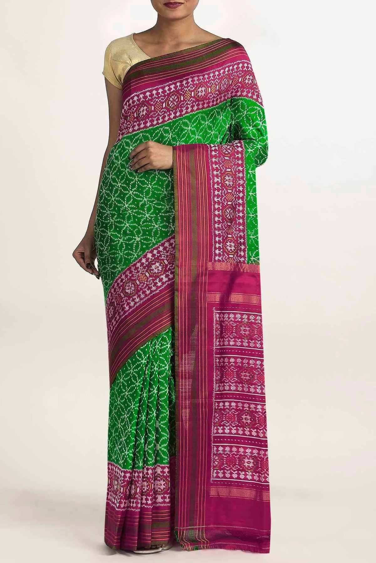 Green Orissa Silk Saree