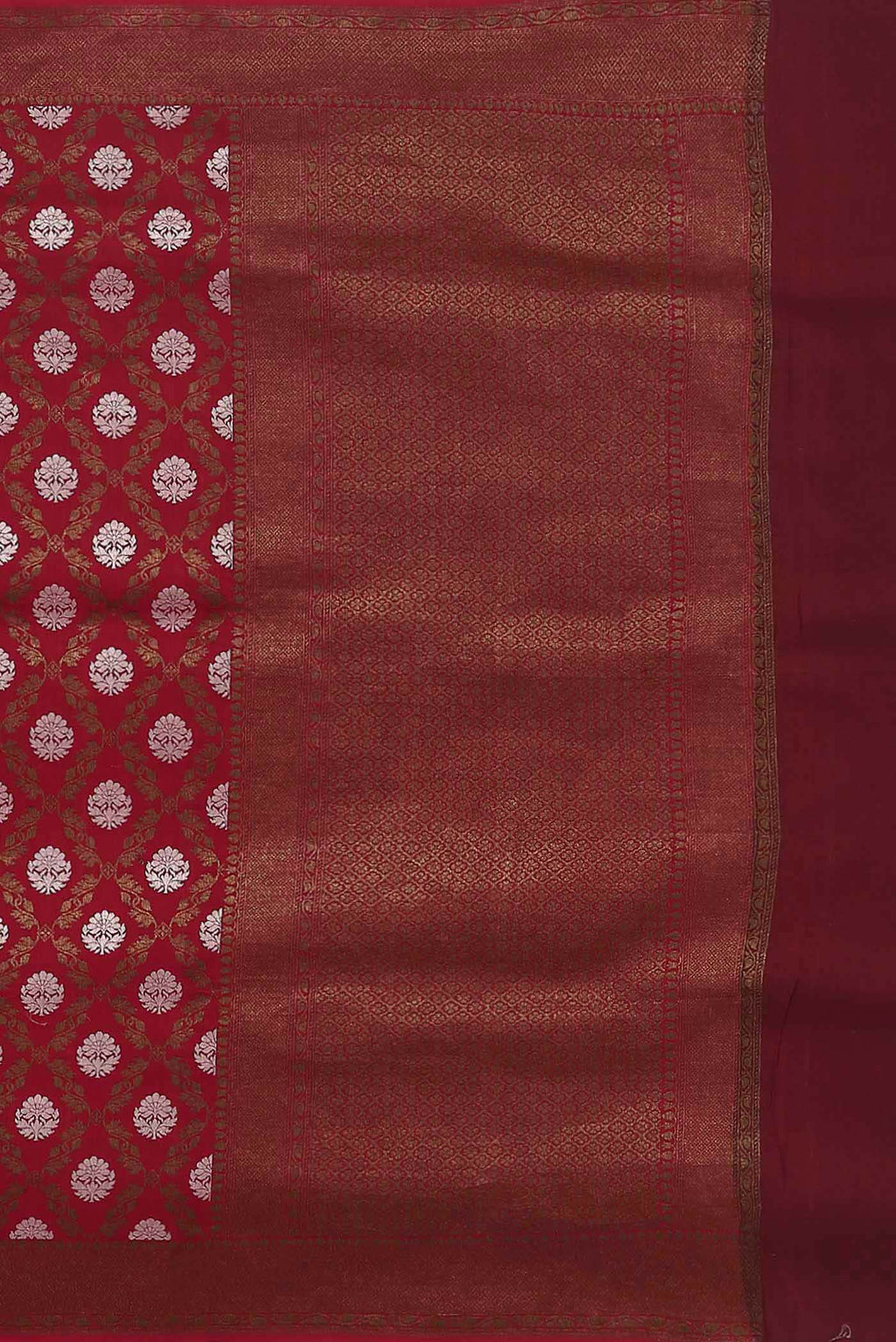 Maroon Banarasi Tussar Georgette Saree