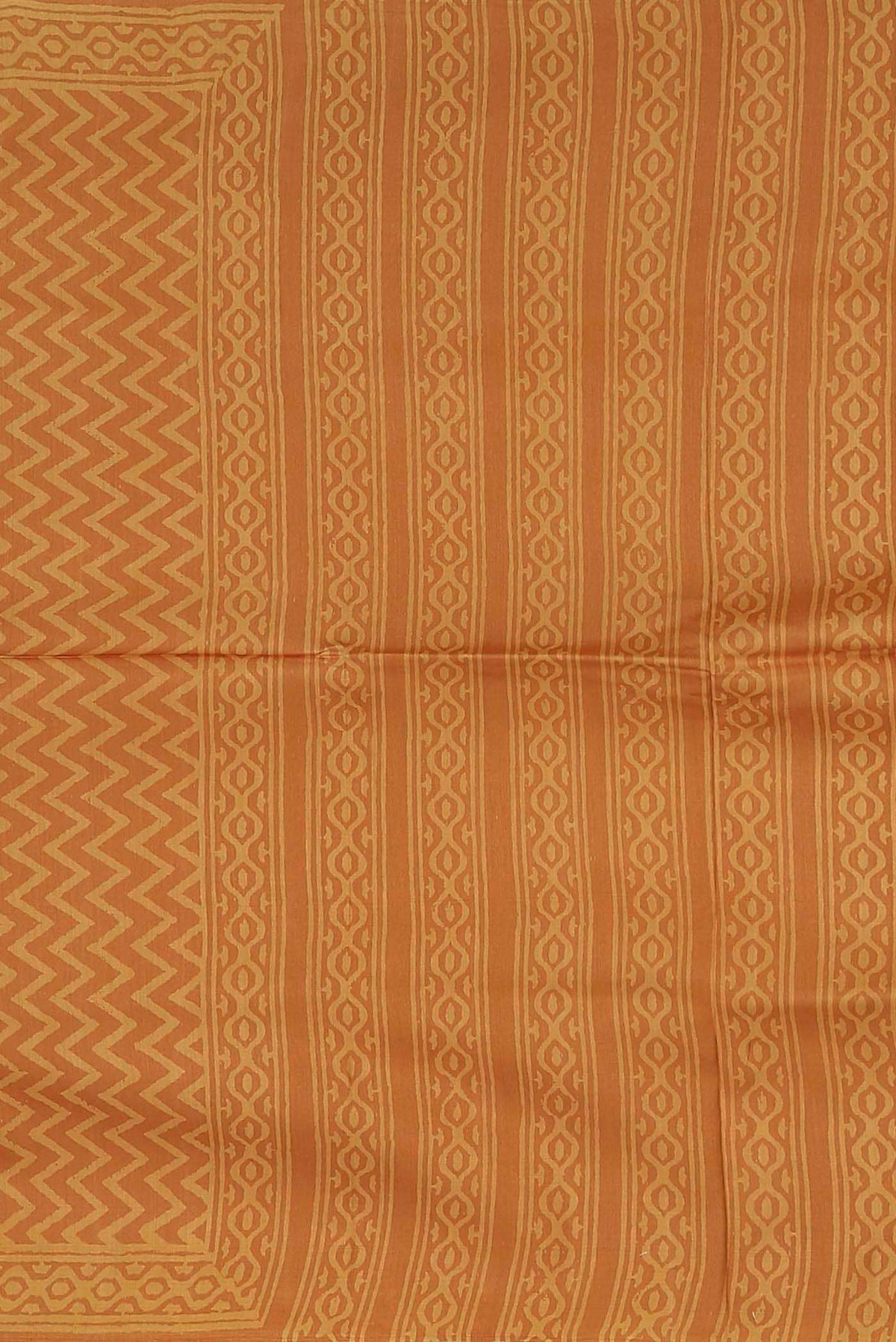 Orange Printed Silk Saree